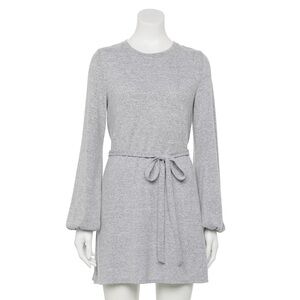 Juniors' Rewind Self-Tie Fit & Flair Sweater Dress